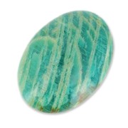 Cabochon ovale sfaccettato mm. 18x13 Amazonite striata x1