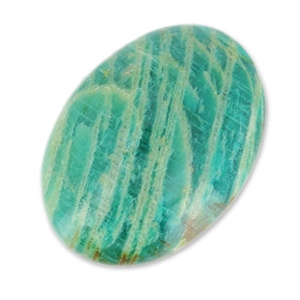 Cabochon ovale sfaccettato mm. 18x13 Amazonite striata x1
