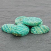 Cabochon ovale sfaccettato mm. 18x13 Amazonite striata x1