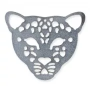 Separatore leopardo con paillettes 51 mm Argentato x1