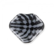 Disco a forma di diamante 13x15 mm - motivo tigrato nero-bianco x1