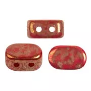 Perle in vetro Lipsi® di Puca® 4x6 mm - Opaque Red Coral Bronze x10g