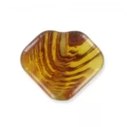 Disco piatto forma diamante mm. 13 imitazione ambra x1