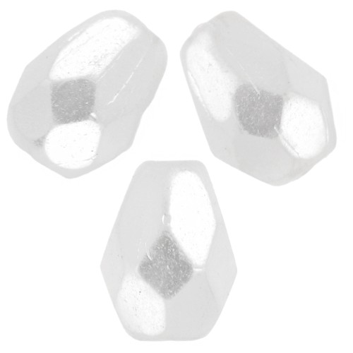 Perla a forma di pera sfaccettate 7x5 mm - Crystal Pearl Snow x25