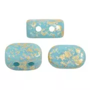 Perle in vetro Lipsi® di Puca® 4x6 mm - Opaque Aqua Gold Splash Mat x10g
