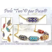 Perle in vetro Lipsi® di Puca® 4x6 mm - Opaque Aqua Gold Splash Mat x10g