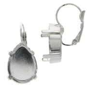 Orecchini con ganci chiusi castone 4320 mm. 18x13 rodiato x2|raw }}