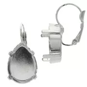 Orecchini con ganci chiusi castone 4320 mm. 18x13 rodiato x2