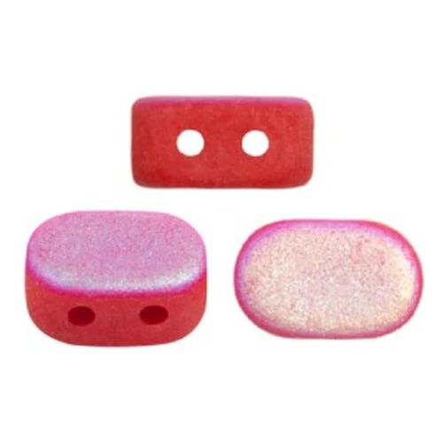Perle in vetro Lipsi® di Puca® 4x6 mm - Opaque Red Coral AB Mat x10g