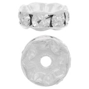 Perla rondella Strass mm. 8 Crystal Argento 925 x1|raw }}