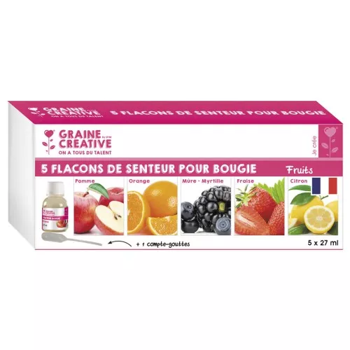 Set di 5 profumi per candele da 27 ml con contagocce - Frutta