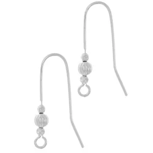 Ganci per orecchie Hippy 26 mm - Placcatura argento fine x40