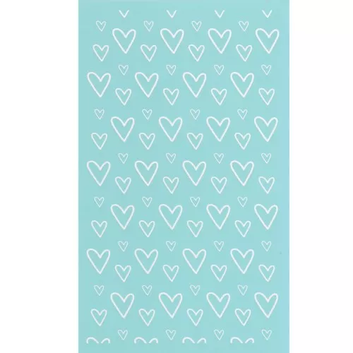 Silk Screen per pasta polimerica 80x140 mm - Cuori x1