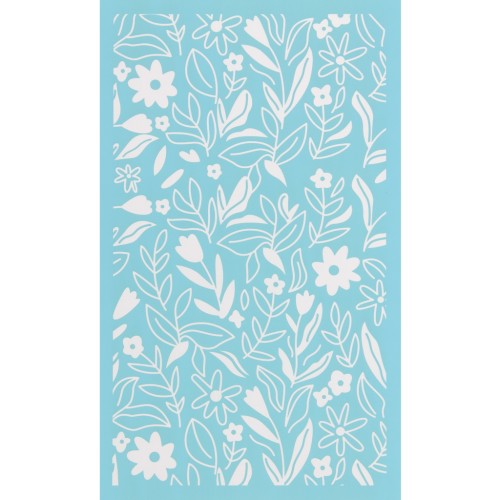 Silk Screen per pasta polimerica 80x140 mm - motivo floreale x1