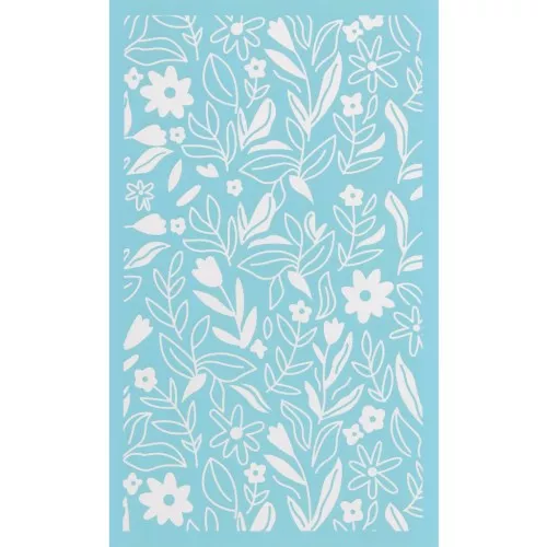 Silk Screen per pasta polimerica 80x140 mm - motivo floreale x1