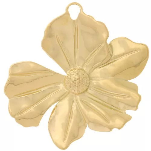 Pendenti fiore 40x42 mm - Acciaio inossidabile 304L dorato x2