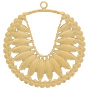 Pendenti etnici rotondi 25 mm - Acciaio inossidabile 304L dorato x2