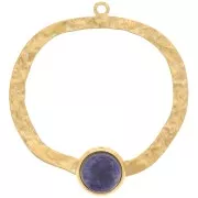 Ciondoli irregolari martellati 35 mm - cabochon piatto 8 mm Acciaio inossidabile 304, placcato oro x2