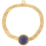 Pendenti irregolari 35 mm cabochon piatto 8mm Acciaio inox 316L dorato x2