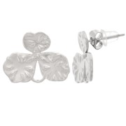 Orecchini fiore testurizzate 14x18 mm - acciaio inox 304L x2|raw }}
