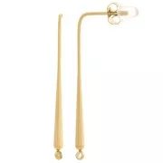 Orecchini perno sottili 36x2,5 mm con anello chiuso - Acciaio inossidabile 304 Dorato x2