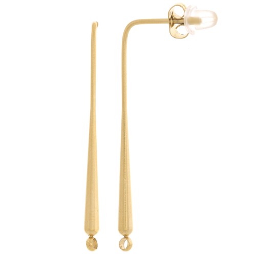 Orecchini 36x2 mm con anello chiuso Acciaio inossidabile dorato 304L x2