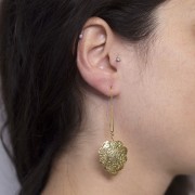 Orecchini perno sottili 36x2,5 mm con anello chiuso - Acciaio inossidabile 304 Dorato x2