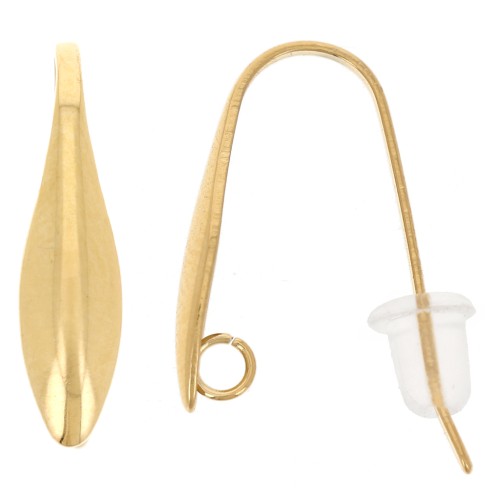 Ganci per orecchie di design 17 mm - Acciaio inossidabile 304L dorato x2