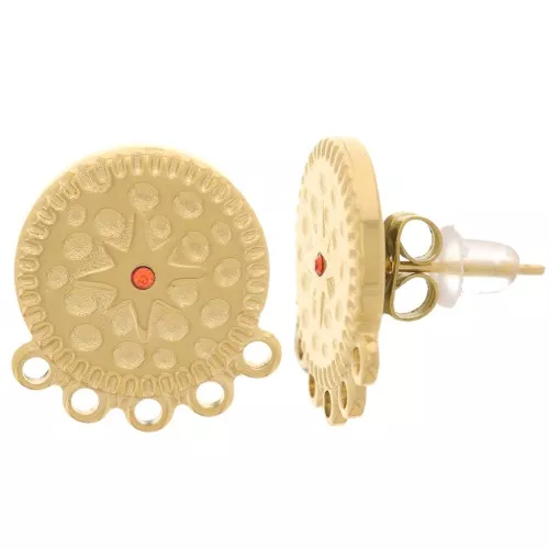 Orecchini perno da 15 mm - Acciaio inossidabile dorato 304L x2
