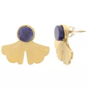 Orecchini Ginkgo 20x24 mm per cabochon da 8 mm Acciaio inox do 316L dorato x2