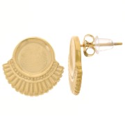 Orecchini perno etnici da 15 mm per cabochon da 8 mm - Acciaio inossidabile 316L Dorato x2
