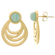 Orecchini a goccia 24x18 mm per cabochon da 6 mm - Acciaio inox dorato 304L x2