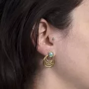 Orecchini a goccia 24x18 mm per cabochon da 6 mm - Acciaio inox dorato 304L x2