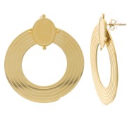 Orecchini a cerchio 40 mm per cabochon 14x10 mm - Acciaio inox 316L dorato x2