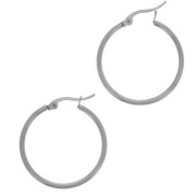 Orecchini cerchio rotondo da 30 mm - Acciaio inox 304 x2