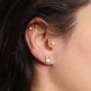 Orecchini perno coniglio 9x8 mm con resina epossidica Acciaio inox316L dorato x2