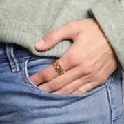 Anello largo regolabile da T54 a T56 per cabochon da 3 mm - Acciaio inox 304L x1