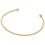 Bracciale effetto corda - Regolabile 2,7x165 mm - Acciaio inox dorato 304L x1