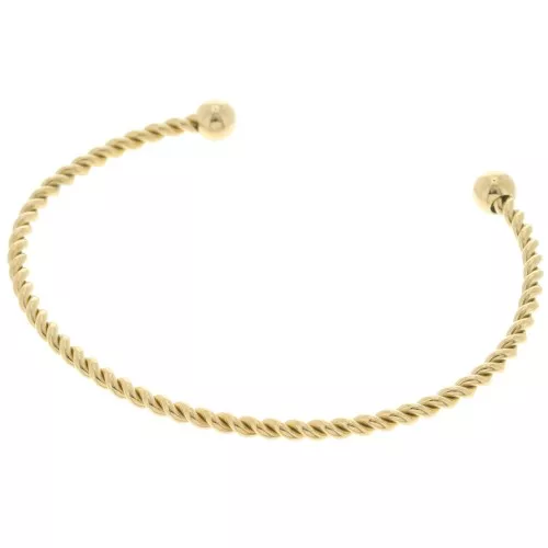 Bracciale effetto corda - Regolabile 2,7x165 mm - Acciaio inox dorato 304L x1