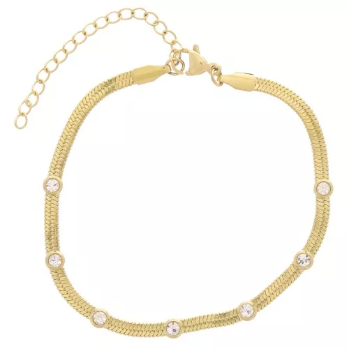 Bracciale con maglia a specchio da 4 mm - Acciaio inox 304L dorato x17cm