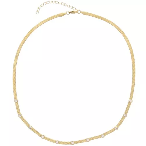 Girocollo maglie specchio da 4mm Acciaio inox 304L dorato x44cm