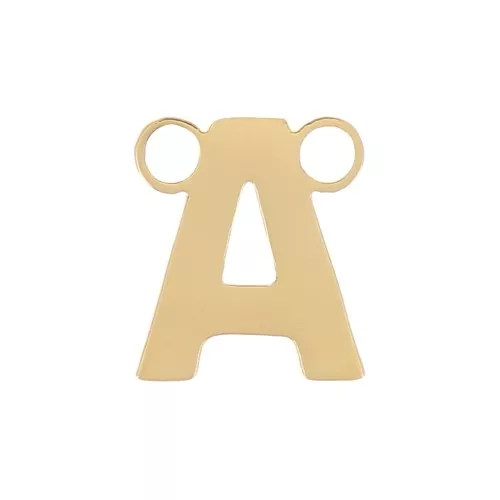 Distanziatore per lettere dell'alfabeto 6x5 mm - A -Acciaio inox 316L dorato x1