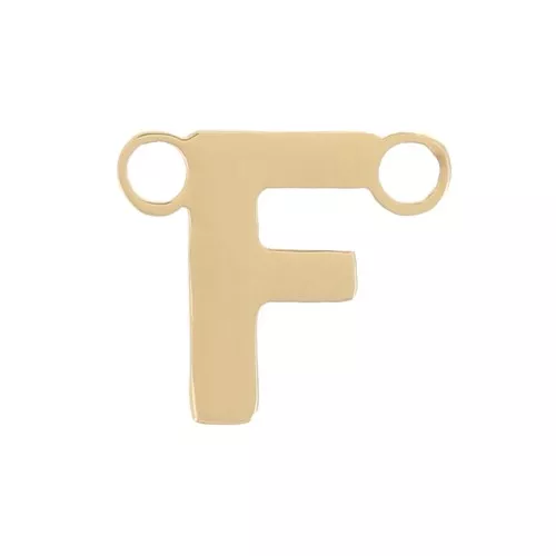 Distanziatore per lettere dell'alfabeto 6x6 mm - F - Acciaio inox 316L dorato x1