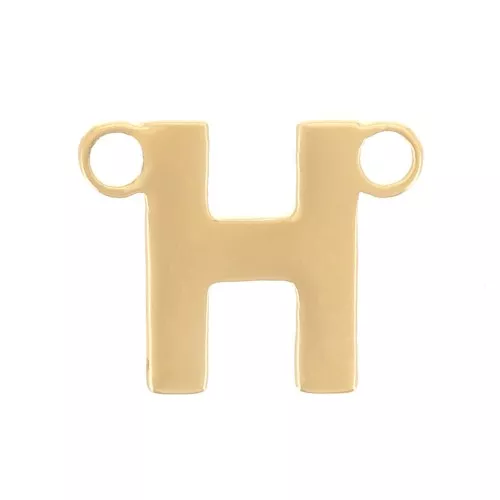 Distanziatore per lettere dell'alfabeto 6x7 mm - H - Acciaio inox 316L dorato x1