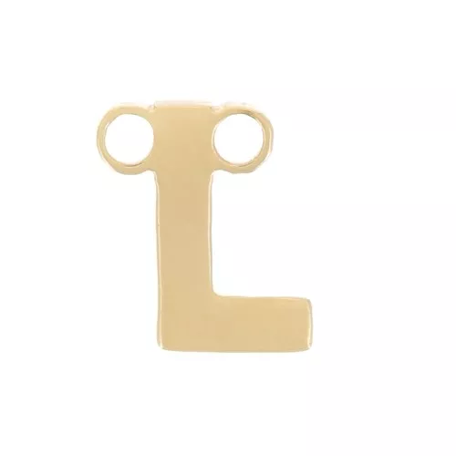 Distanziatore per lettere dell'alfabeto 6x5 mm - L - Acciaio inox 316L dorato x1