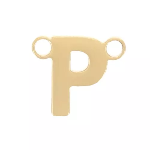 Distanziatore per lettere dell'alfabeto 6x7 mm - P - Acciaio inox 316L dorato x1