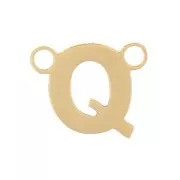Divisore per lettere dell'alfabeto 6x7 mm - Q - Acciaio inox 316L dorato x1