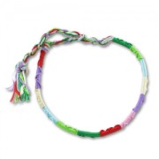 Bracciale treccia indiana 3,5 mm Rosso/Verde x1|raw }}
