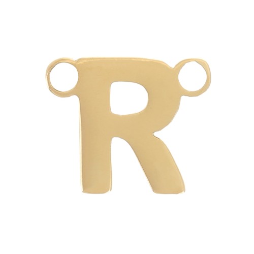 Distanziatore per lettere dell'alfabeto 6x7 mm - R - Acciaio inox 316L dorato x1