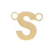 Distanziatore per lettere dell'alfabeto 6x6,5 mm - S - Acciaio inox 316L dorato x1